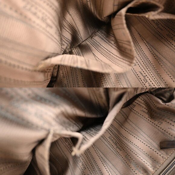 SALVATORE FERRAGAMO Logo Gancini Shoulder Hand Bag Leather Brown - Picture 11 of 16